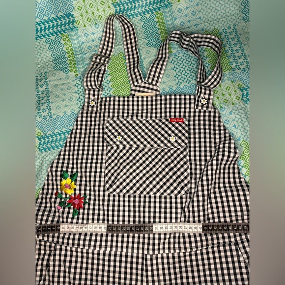 Teddy Fresh Black and White Gingham Jumpsuit with Floral Embroidery - Picture 3 of 14